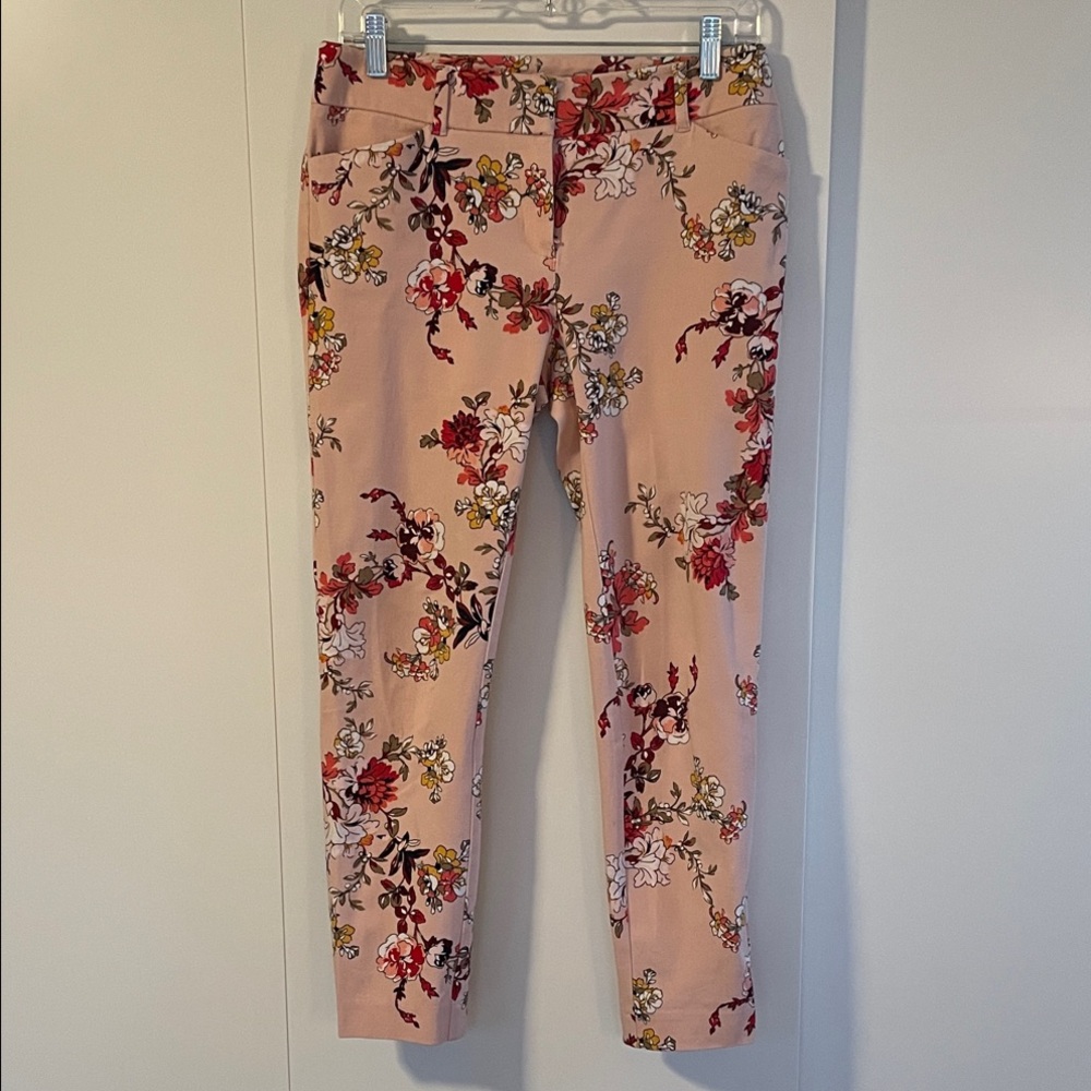 New York & Company Floral Skinny Pants - Gorgeous Pink and Red Pattern